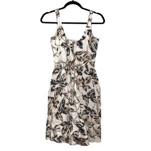 J. Crew White Multicolor Floral Print Sleeveless Sundress 00